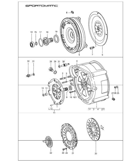 Diagram 307-05 Porsche Macan (95B) MK1 (2014-2018) Trasmissione