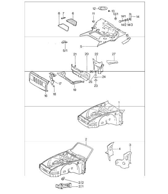 Diagram 801-05 Porsche Cayman 987C / 981C (2005-2016) Carrosserie