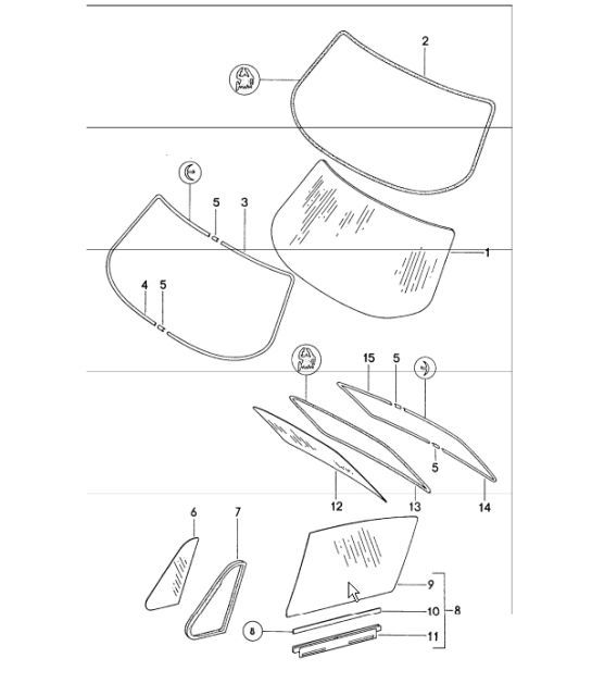 Diagram 805-00 Porsche Macan (95B) MK1 (2014-2018) Karosserie