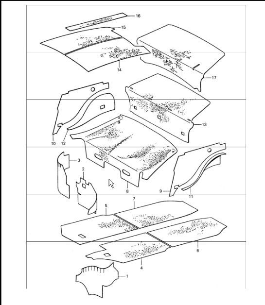 Diagram 807-20 Porsche 997 MK1 Carrera 2 3.6L 2005-08 Carrosserie