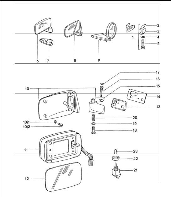Diagram 809-10 Porsche 356 1950-55 Karosserie