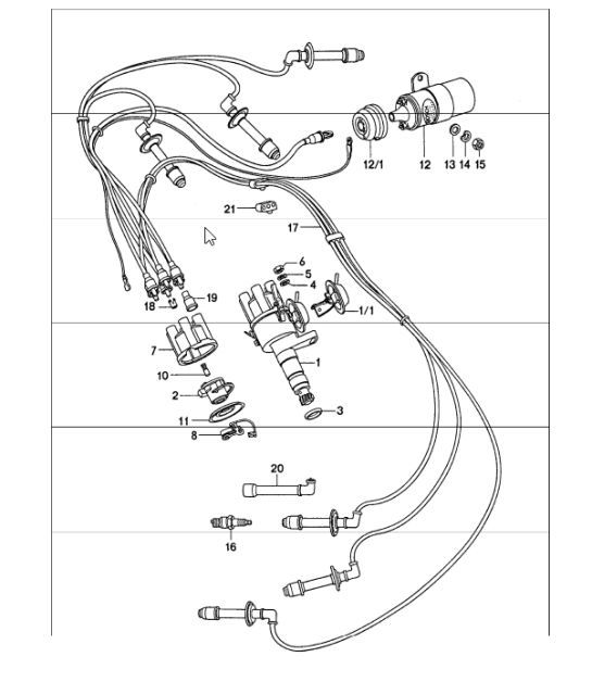 Diagram 901-00 Porsche 991.1 Carrera C2 3.4L (350 Bhp) 2012-16 Elektrische Ausrüstung