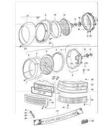 Headlamp lights 911 1974-77