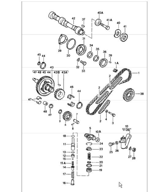 Diagram 103-15 Porsche 996 TURBO 2000-05 Motor