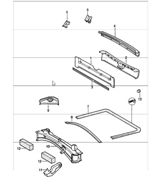 Diagram 801-15 Porsche 911 1978-1989 3.3L Turbo (930) Carrocería