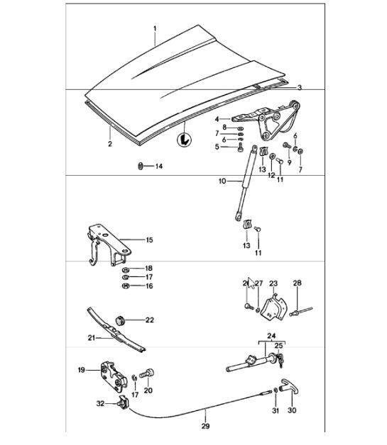 Diagram 803-00 Porsche 997 MKII GT3 2010-11 Carrocería