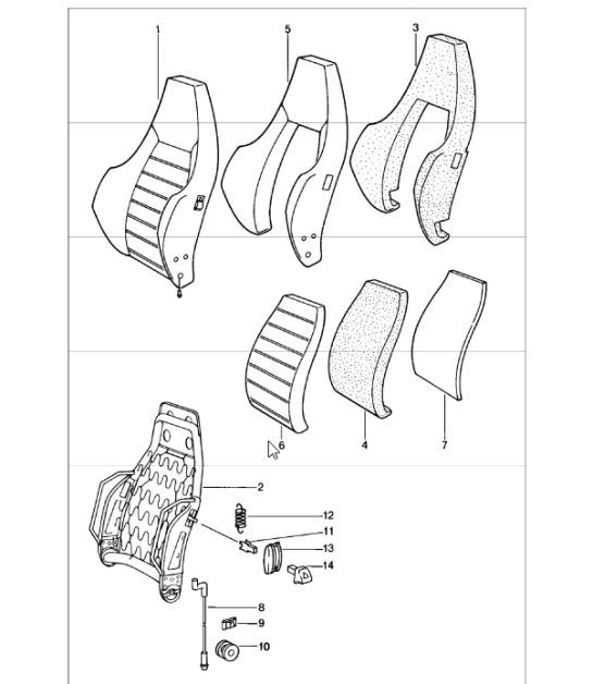 Diagram 808-30 Porsche 968 CS 3.0L 1993-95 Carrosserie
