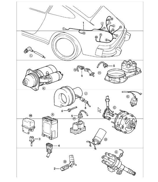 Diagram 902-11 Porsche 991 (911) MK2 2016-2019 Équipement électrique