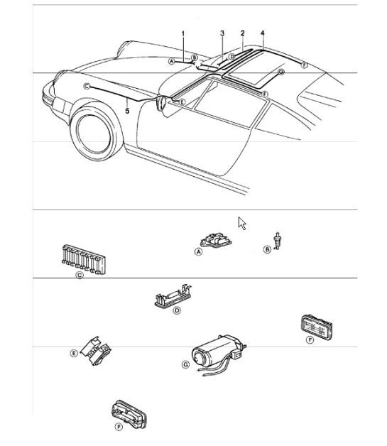 Diagram 902-14 Porsche 356B 1959-63 Materiale elettrico