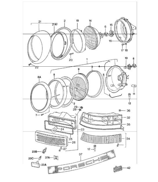 Diagram 905-00 Porsche Macan (95B) MK1 (2014-2018) Electrical equipment