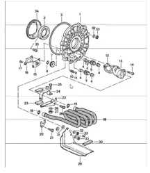 Oil pump and oil cooling for transmission 911 CARRERA 1984-86