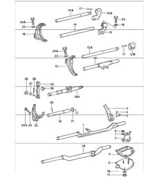 shift rods shift forks for 4-speed and 5-speed 911 1984-86