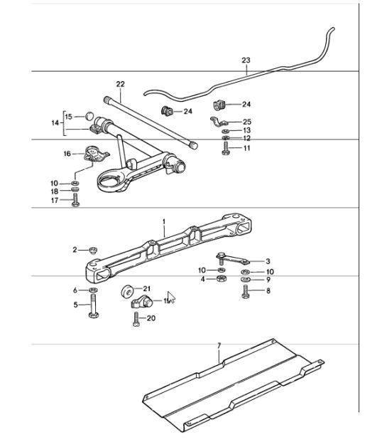 Diagram 401-00 Porsche 911 & 912 (1965-1989) Eje delantero, dirección 