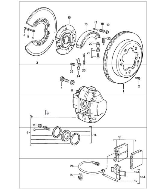 Diagram 603-00 Porsche Macan (95B) MK1 (2014-2018) Roues, Freins