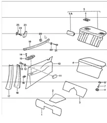 Equipamiento interior Trasero 911 1984-86 COUPE / TARGA