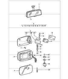 Innenspiegel, Außenspiegel 911 1984-86