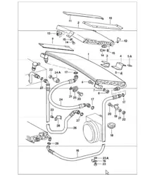 accesorios linea refrigerante condensador y otros trasero 911 1984-86