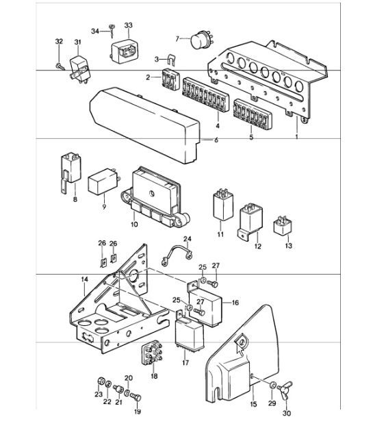 Diagram 902-00 Porsche 997 MK1 GT3 2007-09 Materiale elettrico