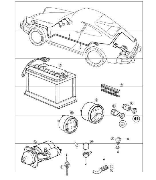Diagram 902-10 Porsche 911 & 912 (1965-1989) 电子设备