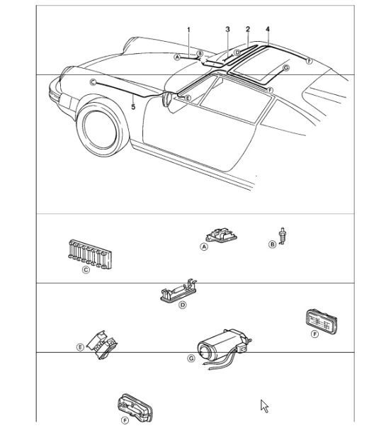 Diagram 902-14 Porsche 356A 1955-59 Équipement électrique
