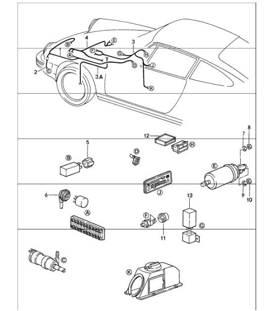 Diagram 902-19 Porsche Cayman S / GTS 3.4L 981 2013-16 Electrical equipment