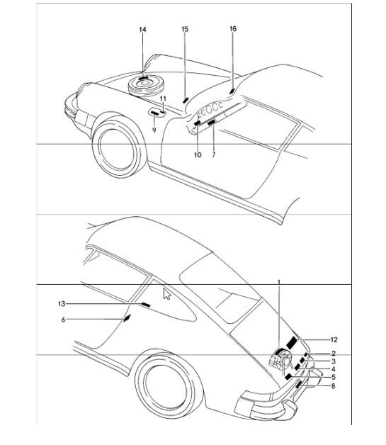 Diagram 001-05 Porsche Cayenne MK3 (958) 2010-2017 Accessoires et autres 