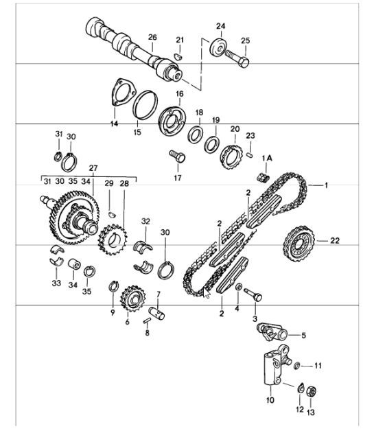 Diagram 103-15 Porsche 356 (1950-1965) 引擎