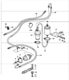 fuel system rear 911 TURBO 930.66/68 1987-89