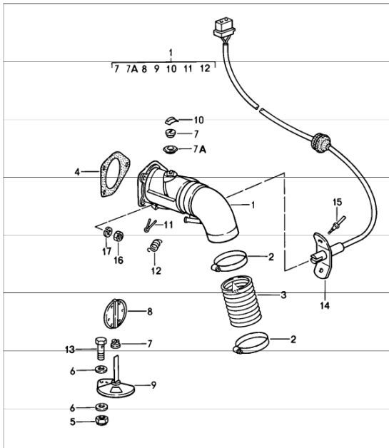 Diagram 202-20 Porsche Boxster 718 (982) 2017>> Kraftstoffsystem, Abgassystem