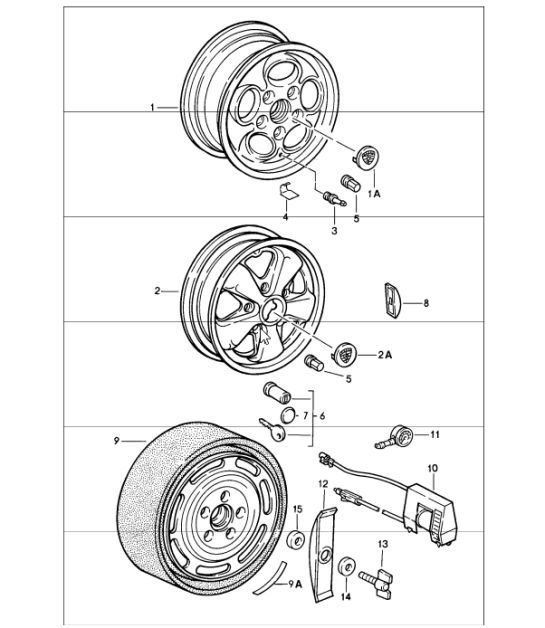 Diagram 601-00 Porsche 970.2 Panamera Turbo V8 Executive 2014-16 Roues, Freins