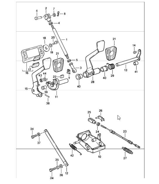 Diagram 702-05 Porsche Macan (95B) MK1 (2014-2018) 手柄系统、踏板组 
