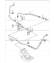 Kupplungsbetätigung, Kupplungsgeberzylinder, Kupplungsleitung 911 CARRERA 1978-89 / TURBO 1989-