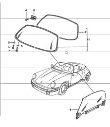 acristalamiento de ventana 911 SPEEDSTER 1987-89