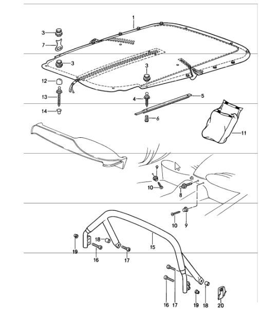 Diagram 811-40 Porsche Cayman 987C / 981C (2005-2016) Karosserie