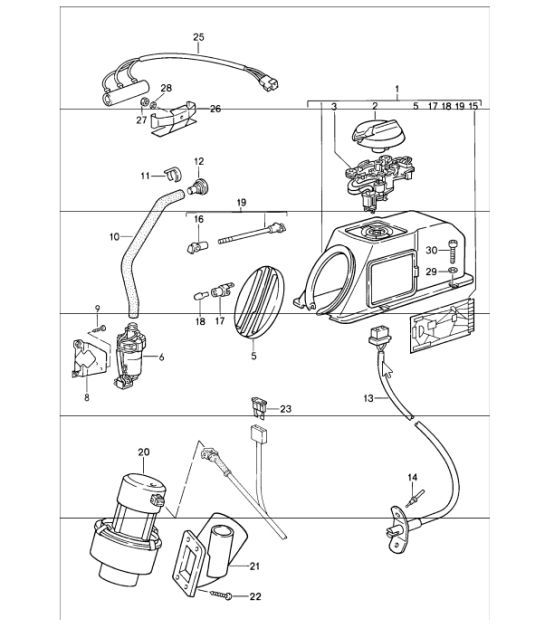Diagram 908-00 Porsche 991 (911) MK1 2012-2016 Materiale elettrico
