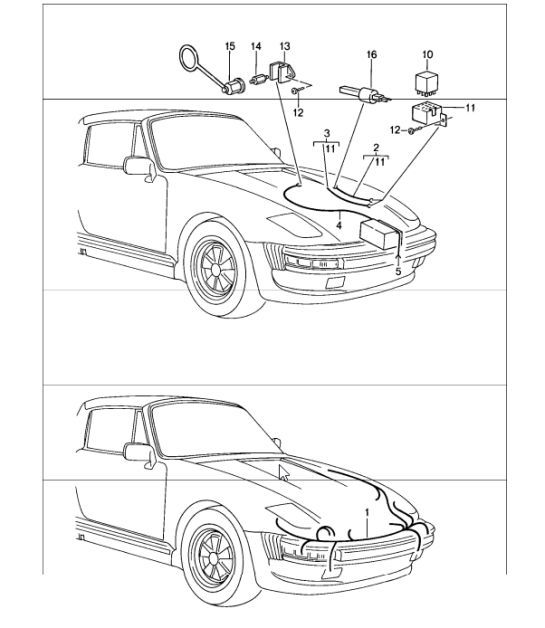 Diagram 980-10 Porsche 914 (1970-1976) Electrical equipment