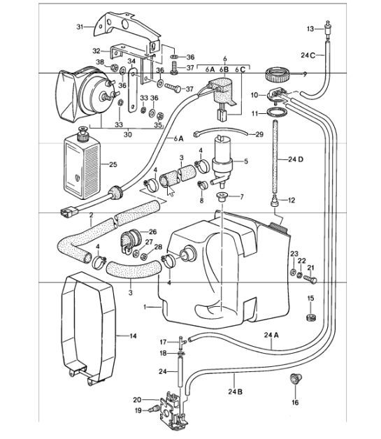 Diagram 980-20 Porsche Macan (95B) MK1 (2014-2018) Équipement électrique