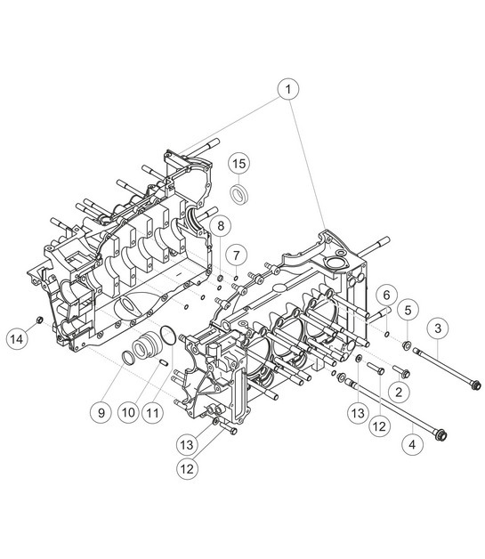 Diagram 1.1-02 Porsche Cayenne 9PA (955) 2003-2006 Engine