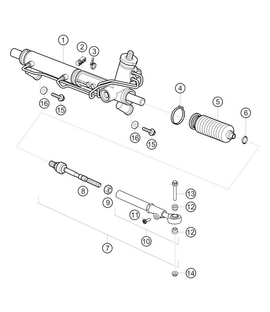 Diagram 4.4-05 Porsche 991.1 Carrera C2 3.4L (350 Bhp) 2012-16 Assale anteriore, sterzo 