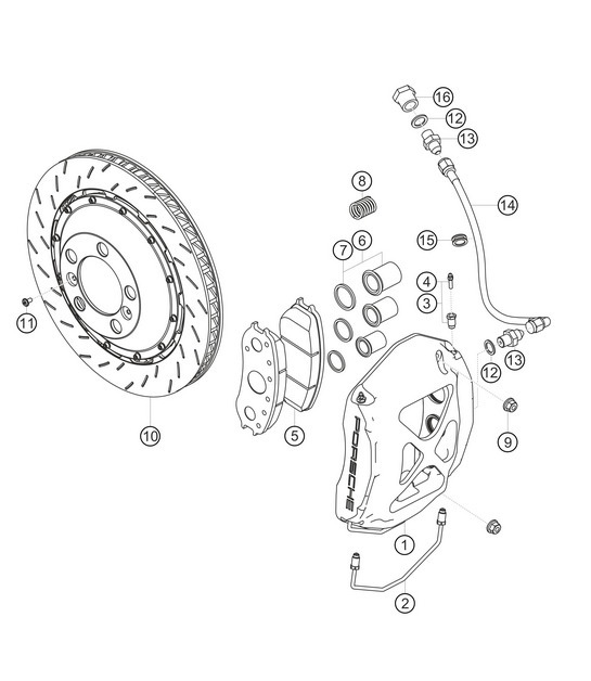 Diagram 6.6-02 Porsche Macan (95B) MK1 (2014-2018) Ruedas, Frenos