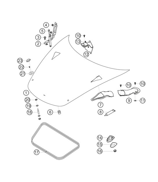 Diagram 8.8-07 Porsche Cayman 718C (982C) 2017>> Karosserie