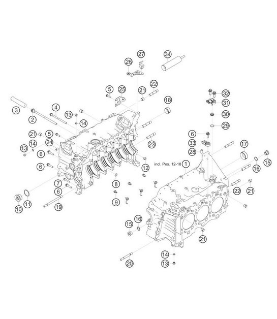 Diagram 1.1-02 Porsche 356B 1959-63 Motore