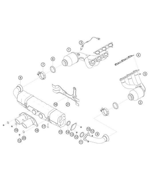 Diagram 2.2-05 Porsche 911 1978-1983 3.0L / SC 燃油系统、排气系统