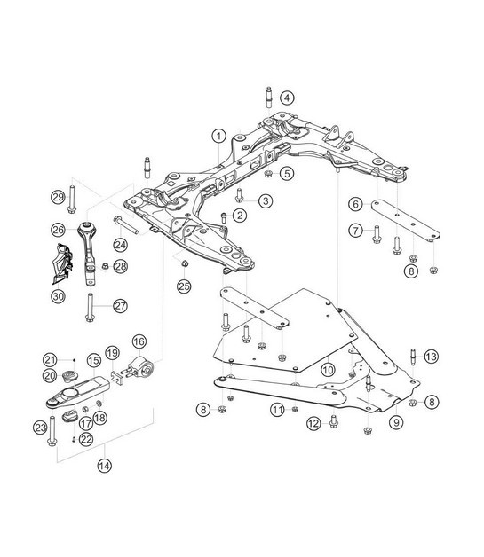 Diagram 4.4-01 Porsche 996 GT2 2001-05 Vorderachse, Lenkung 