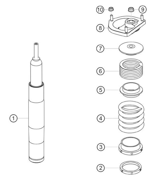 Diagram 4.4-04 Porsche 997 MK1 GT2 2007-09 前轴、转向 