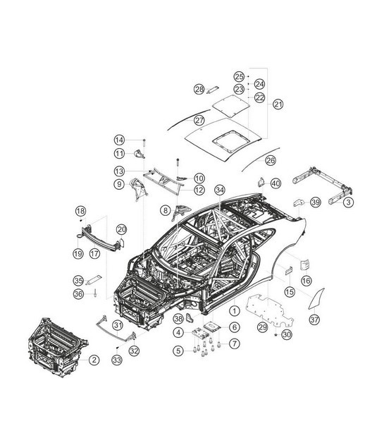 Diagram 8.8-01 Porsche 997 MK1 GT2 2007-09  车身