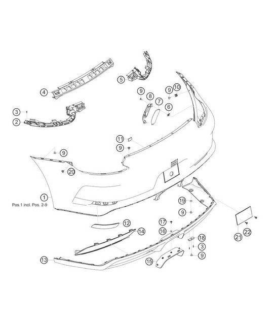 Diagram 8.8-10 Porsche 997 MK1 Carrera 4S 3.8L 2005-08 Karosserie