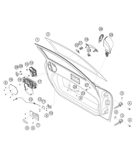 Diagram 8.8-13 Porsche Boxster 986/987/981 (1997-2016) Carrosserie