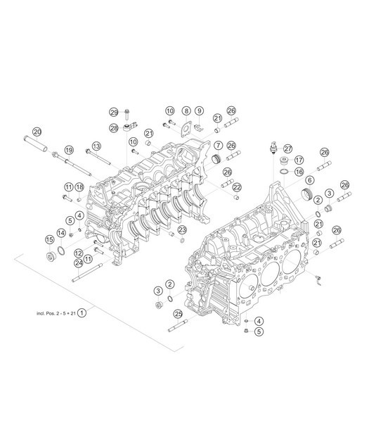 Diagram 1.1-02 Porsche 996 (911) (1997-2005) Motore