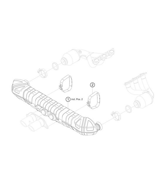 Diagram 2.2-07 Porsche 992 (911) MK1 2019-2024 Fuel System, Exhaust System